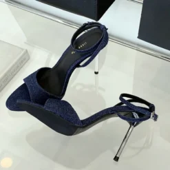 Pointed Toe Belt Buckle Super High Heel Women Sandals Fashion Open Toe Thin Heel Sandals Simple Comfortable Ankle Strap Pumps